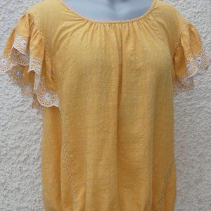 MAX STUDIO Size XL Blouse in Gold